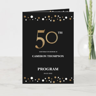 Programme de 50e anniversaire Gold et Black confet