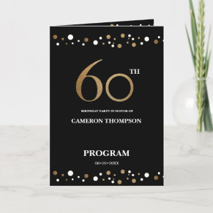 Programme de 60e anniversaire Gold et Black confet