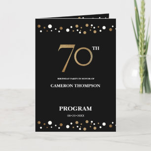 Programme de 70e anniversaire Gold et Black confet