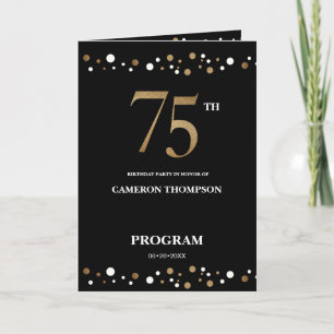 Programme de 75e anniversaire Gold et Black confet