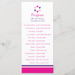 Programme de Bat mitzvah moderne Star