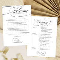 Programme de bienvenue du week-end de mariage écri