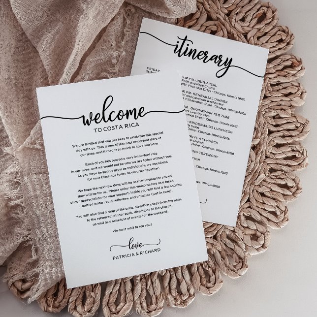 Programme de Bienvenue du Week-end de Mariage Simp (Créateur téléchargé)