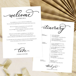 Programme de bienvenue pour le week-end de mariage