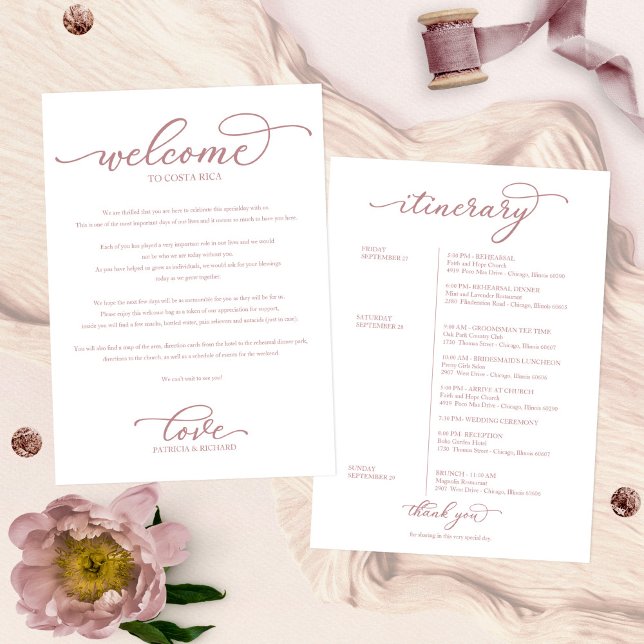Programme de bienvenue pour un week-end de mariage (Créateur téléchargé)