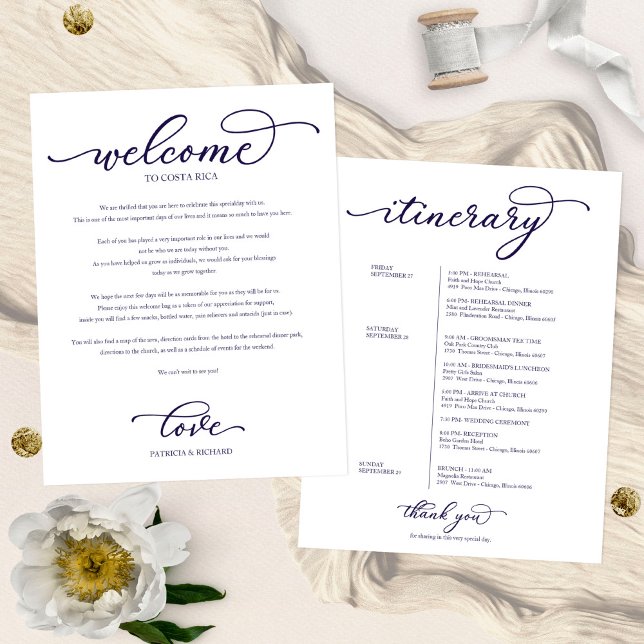 Programme de bienvenue pour un week-end de mariage (Créateur téléchargé)