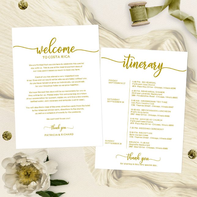 Programme de bienvenue pour week-end de mariage Si (Créateur téléchargé)