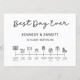 Programme de calendrier du jour de mariage