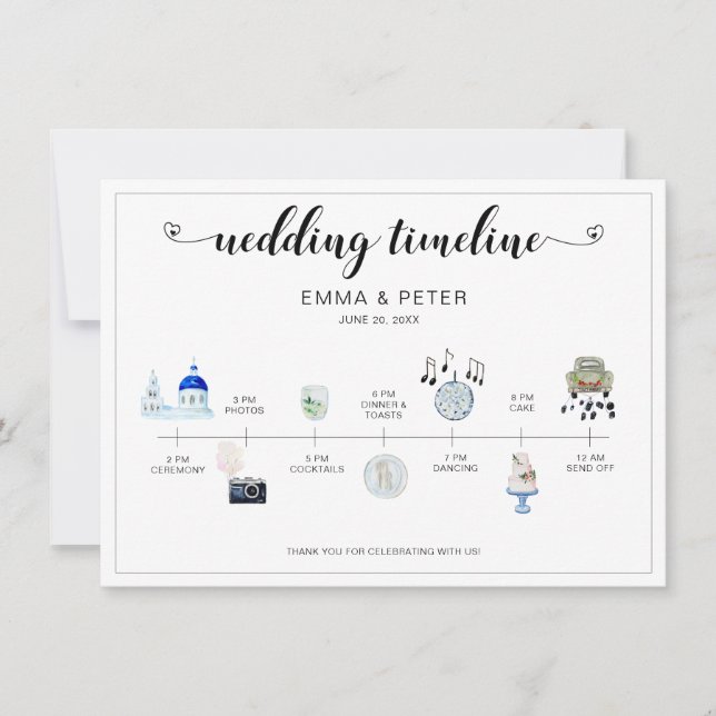 Programme de calendrier du jour de mariage de l'Ég (Devant)