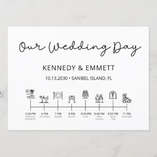 Programme de calendrier du jour du mariage de la p