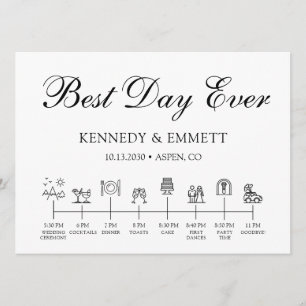 Programme de calendrier du jour du mariage de mont