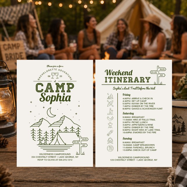 Programme de camping pour enterrement de vie de je (Créateur téléchargé)