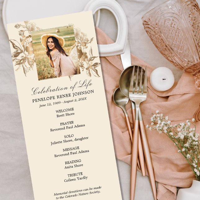 Programme de célébration de la vie des fleurs d'or (Créateur téléchargé)