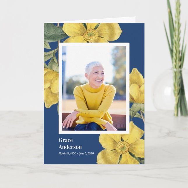 Programme de célébration de la vie des fleurs jaun (Devant)