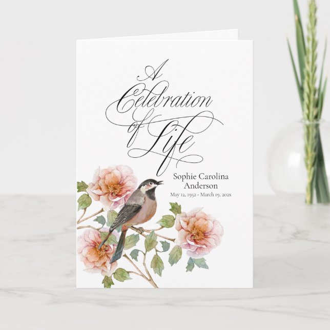 Programme de célébration de vie d'oiseau dans les  (Devant)