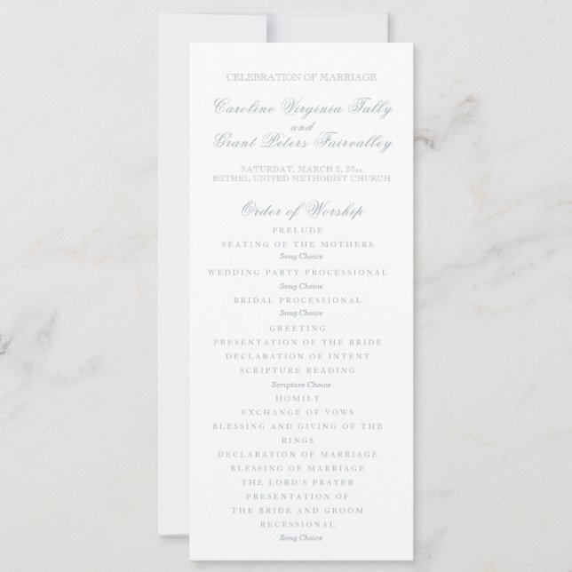 Programme de cérémonie classique  (Devant)