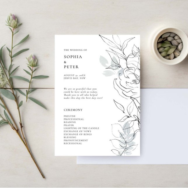 Programme de cérémonie de croquis de feuillage bot (Créateur téléchargé)