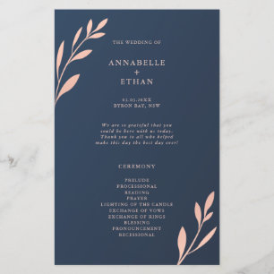 Programme de cérémonie de mariage à motif géométri