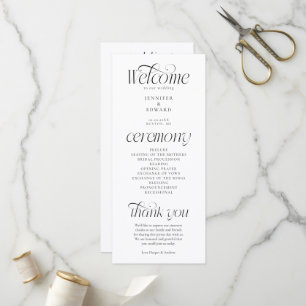 Programme de cérémonie de mariage à typographie mo