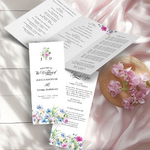Programme de cérémonie de mariage au jardin de fle