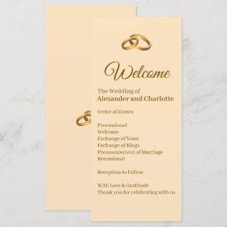 Programme de cérémonie de mariage au monogramme do