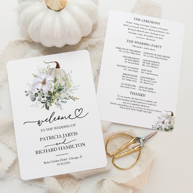 Programme de cérémonie de mariage automnal Eucalyp (Créateur téléchargé)