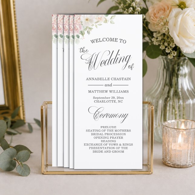 Programme de cérémonie de mariage aux élégantes ro (Créateur téléchargé)