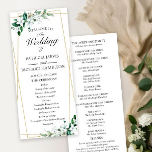 Programme de cérémonie de mariage avec motifs flor