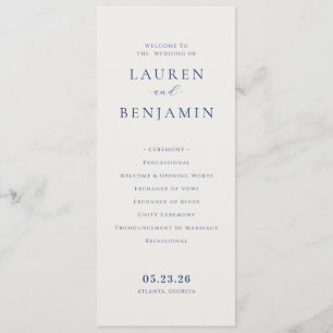 Programme de cérémonie de mariage beige élégant