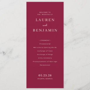 Programme de cérémonie de mariage bordeaux sophist