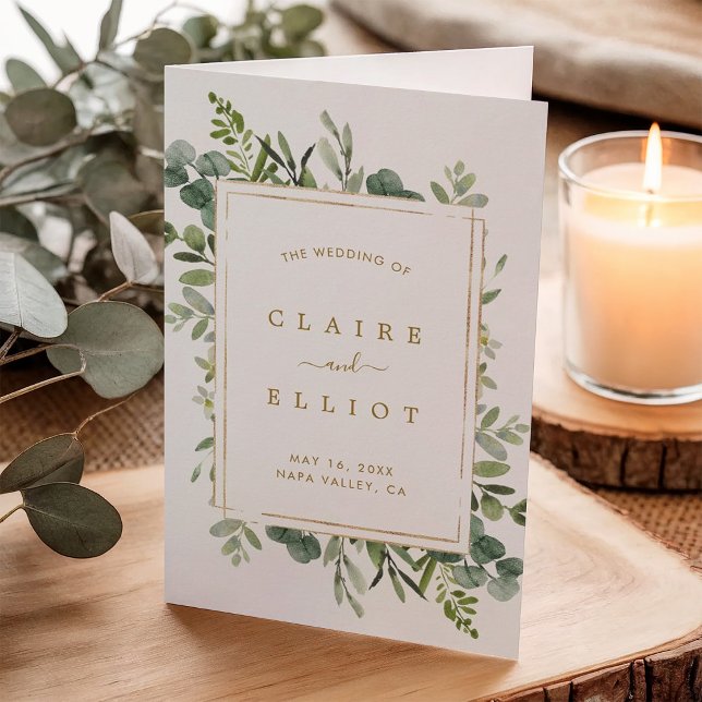 Programme de cérémonie de Mariage Botanical Gold G (Créateur téléchargé)