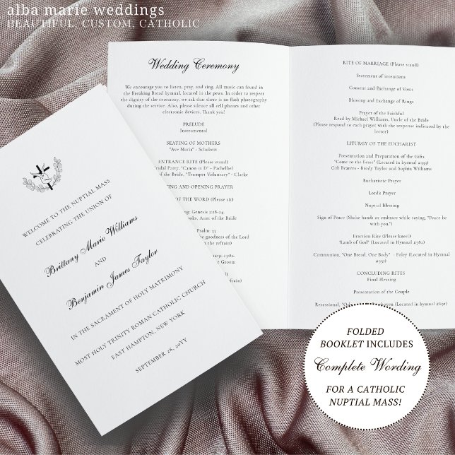 Programme de cérémonie de mariage catholique avec  (Créateur téléchargé)