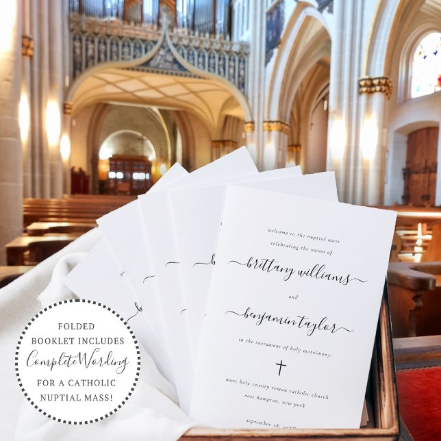Programme de cérémonie de mariage catholique avec  (Créateur téléchargé)