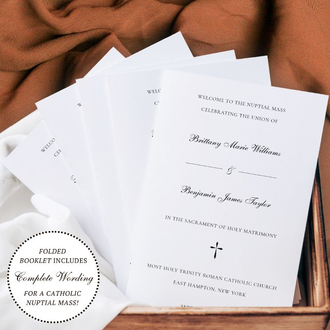 Programme de cérémonie de mariage catholique éléga (Créateur téléchargé)