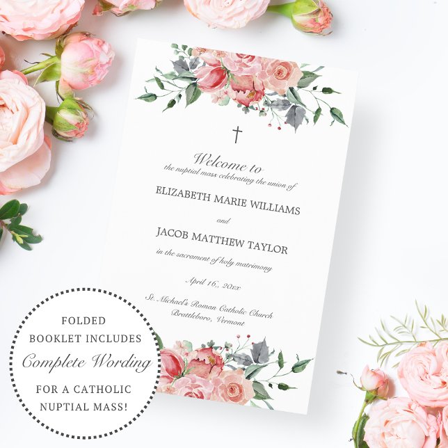 Programme de cérémonie de mariage catholique Eliza (Créateur téléchargé)