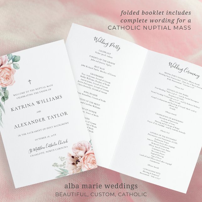Programme de cérémonie de mariage catholique Katri (Créateur téléchargé)