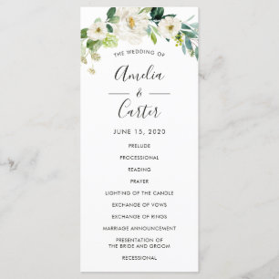 Programme de cérémonie de Mariage d'aquarelle flor