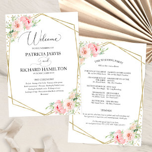 Programme de cérémonie de mariage de bienvenue Élé