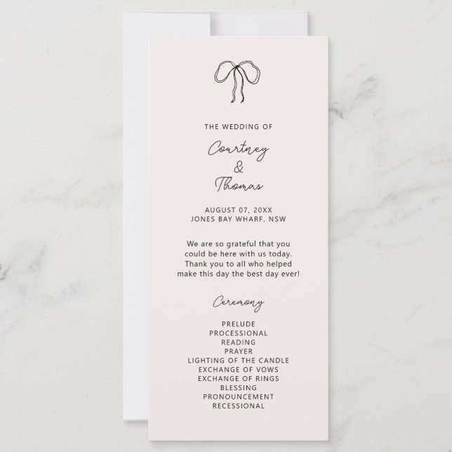 Programme de cérémonie de Mariage de Whimsical Dra (Devant)