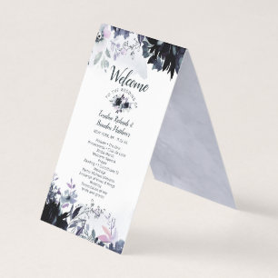 Programme de cérémonie de mariage élégant et flora