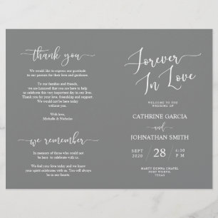 Programme de cérémonie de mariage, Élégant Script