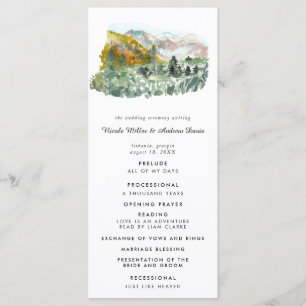 Programme de cérémonie de mariage en forêt automna