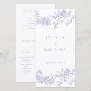 Programme de cérémonie de mariage lilas Élégance V
