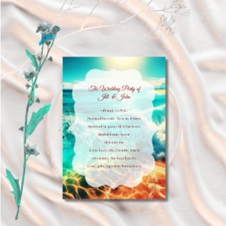 Programme de cérémonie de mariage sur la plage mod