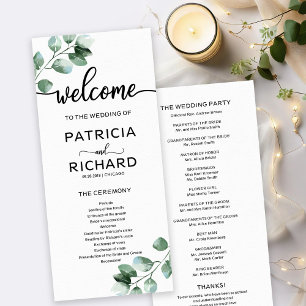 Programme de cérémonie de mariage verdure