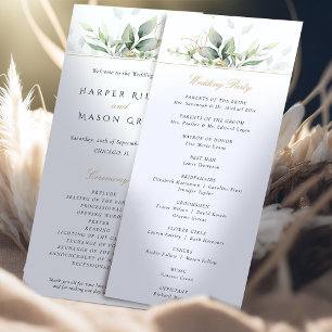 Programme de Cérémonie de Mariage vert et or