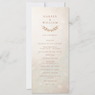 Programme de cérémonie de mariages floraux à moell