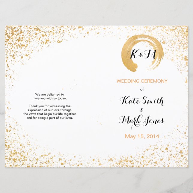 Programme de cérémonie de Spray Gold Leaf (Devant)