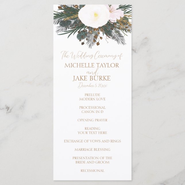 Programme de cérémonie des Mariages À feuillage pe (Devant)