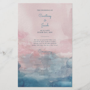Programme de cérémonie des Mariages d'aquarelle bl